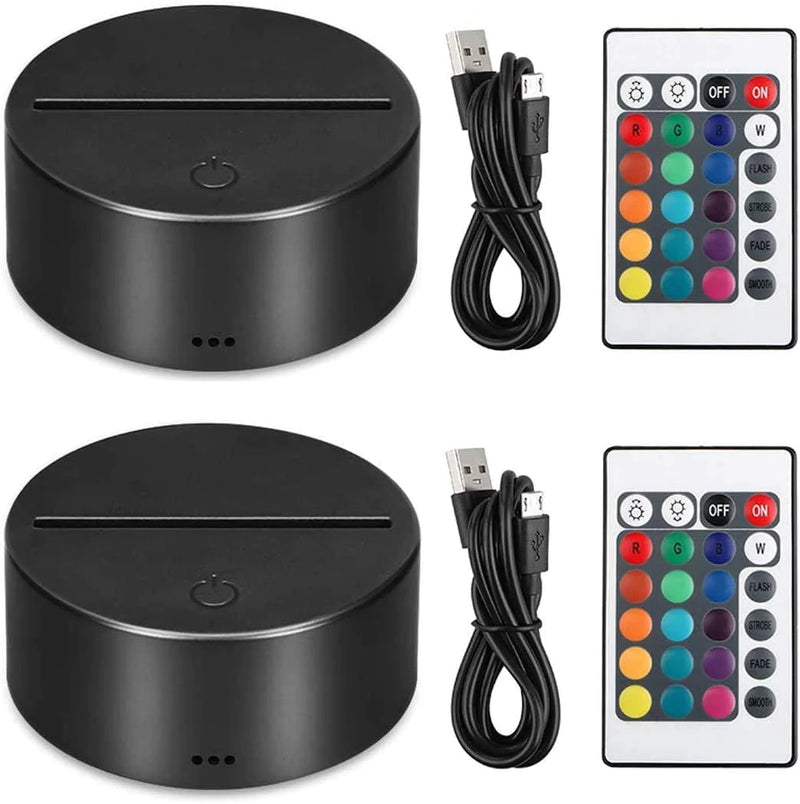 Eeekit 6 Pack 3D Night LED Light Lamp Base + Remote Control + USB Cable, 16 Colors Light Show Display Stand for Acrylic, Decorative Lights for Room Shop Restaurant (Black) Home & Garden > Lighting > Night Lights & Ambient Lighting EEEKit 2 Pack Black  