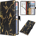 Dmluna Car Registration and Insurance Holder, Leather Vehicle Card Document Glove Box Organizer, Auto Truck Compartment Accessories for Essential Information, Driver License Cards, Glitter Rose Sporting Goods > Outdoor Recreation > Winter Sports & Activities DMLuna Y- Black / Gold Marble  