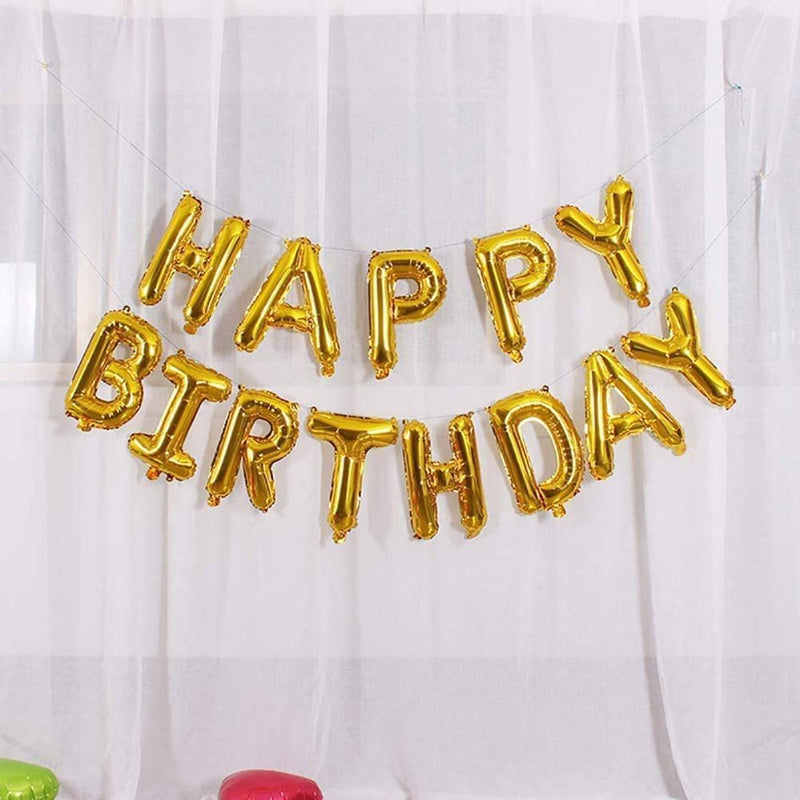Lnjyigj Self Inflating Happy Birthday Balloons Banner Bunting 16 Inch Letters Foil (Gold) Event & Party Supplies Arts & Entertainment > Party & Celebration > Party Supplies LnjYIGJ   