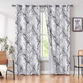 FMFUNCTEX White Tree Curtains for Bedroom 84Inch Half-Blackout Yellow Grey Print Branch Curtains for Living Room Window Treatment Set 50”W Grommet Top Set of 2 Home & Garden > Decor > Window Treatments > Curtains & Drapes FMFUNCTEX Black 50" x 84"L 