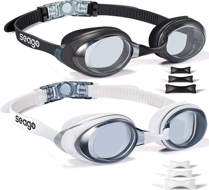 Swimming Goggles 2 Pack Anti-Fog Anti-Uv Silicone Swim Goggles Adult Women Men