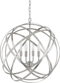 Capital Lighting 4723WG Bailey Orb Candle Pendant, 4-Light 240 Total Watts, 19"H X 15"W, Winter Gold Home & Garden > Lighting > Lighting Fixtures Capital Lighting Fixture Company Brushed Nickel 4-Light 