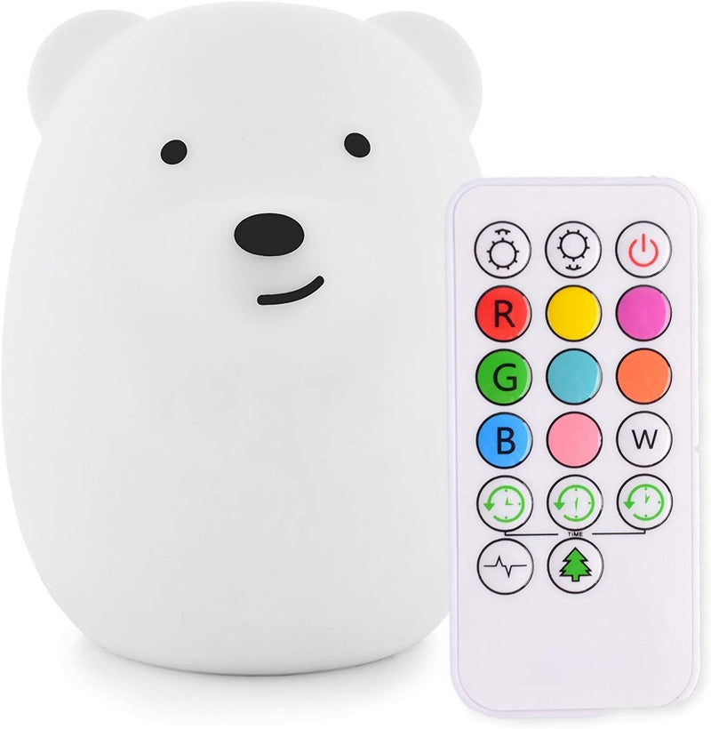 Yuede LED Night Lights for Kids, Cute Animal Silicone USB Rechargeable Night Light - 9 Colors Changing with Touch Sensor and Remote Control for Baby/Kids/Adult Gifts (Train) Home & Garden > Lighting > Night Lights & Ambient Lighting Yuede Bear  