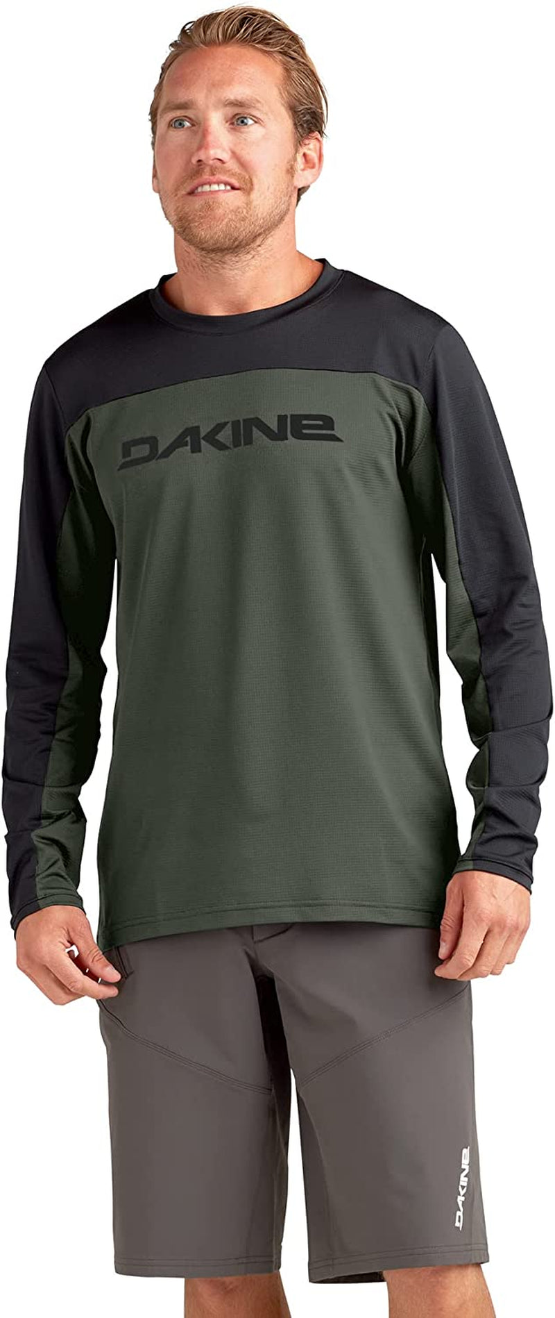 Dakine Mens Syncline Long Sleeve Mountain Biking Jersey Sporting Goods > Outdoor Recreation > Cycling > Cycling Apparel & Accessories Dakine Peat Green Small 