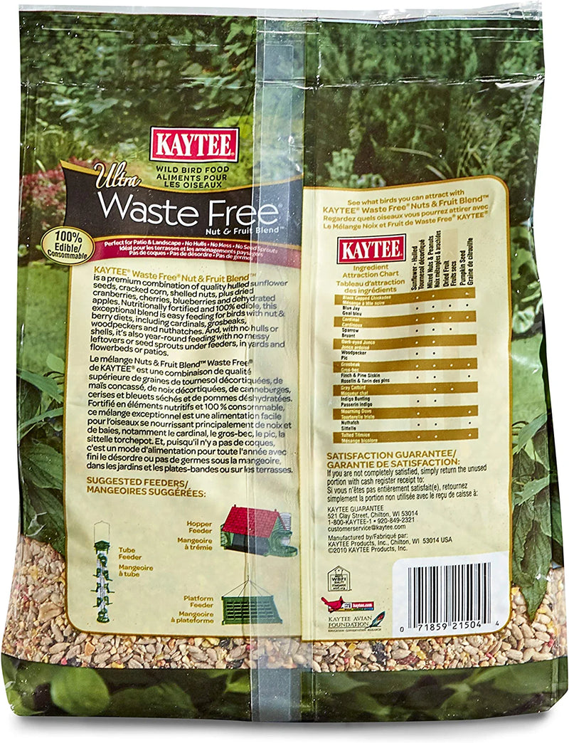 Kaytee Wild Bird Waste Free Nut and Fruit Food Seed Blend for Woodpeckers, Juncos, Cardinals, Grosbeaks, Finches, and Chickadees, 5.5 Pound Animals & Pet Supplies > Pet Supplies > Bird Supplies > Bird Food Central Garden & Pet   