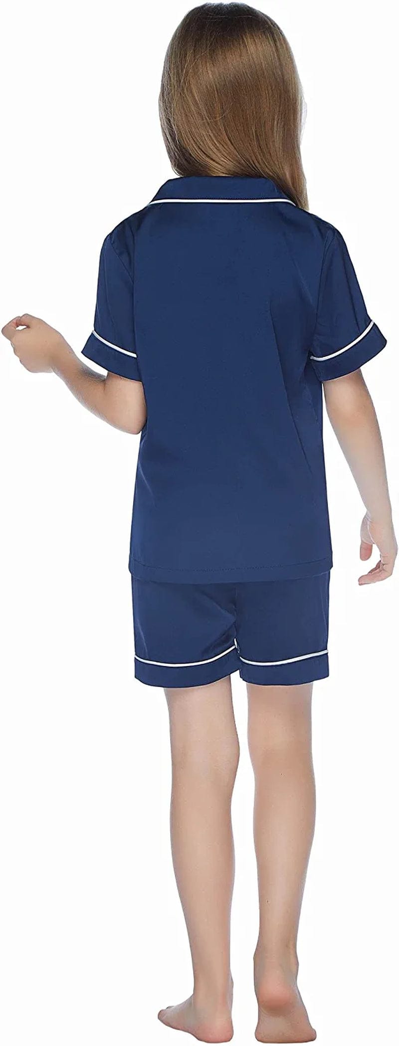 Ekouaer Boys Girls Satin Pajamas Set Silk Pjs Short Sleeve Kids 2 Piece Sleepwear Button-Down Nightwear(4-12T) Hardware > Tools > Flashlights & Headlamps > Flashlights Ekouaer   