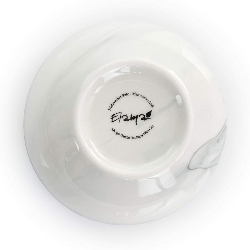 Elama Fine round Gloss Dinnerware Dish Set, 16 Piece, Black and White Marble Home & Garden > Kitchen & Dining > Tableware > Dinnerware Elama   