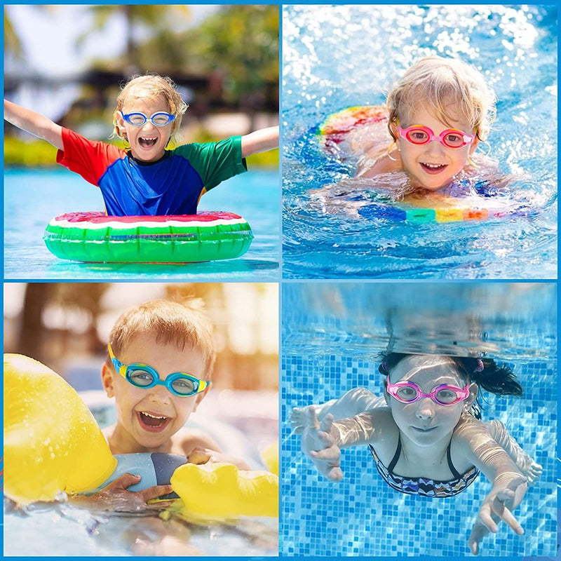 Elimoons 2Pack Kids Goggles for Swimming Age 3-15,Kids Swim Goggles with Nose Cover No Leaking Anti-Fog Waterproof Sporting Goods > Outdoor Recreation > Boating & Water Sports > Swimming > Swim Goggles & Masks Elimoons   