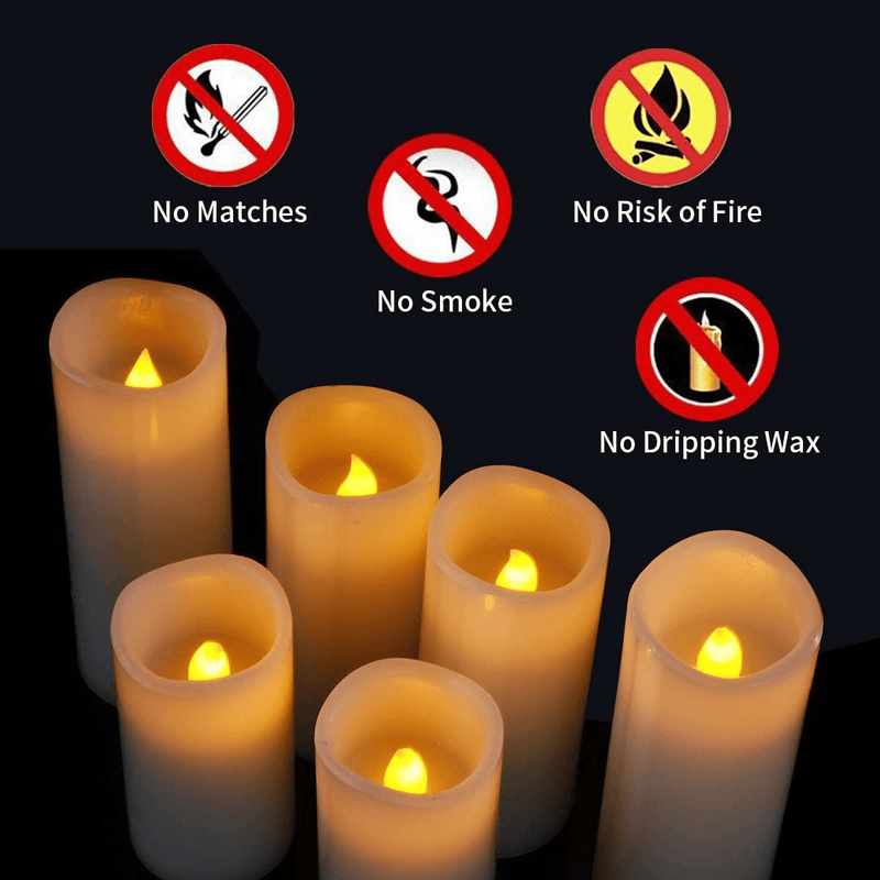 Eloer Flameless Candles Battery Candles Pack of 9 (D 2.2" X H 4" 5" 6" 7" 8" 9") Ivory Real Wax with 10-Key Remote Timer for Home Decoration Holiday Wedding Gift Home & Garden > Decor > Home Fragrances > Candles Eloer   