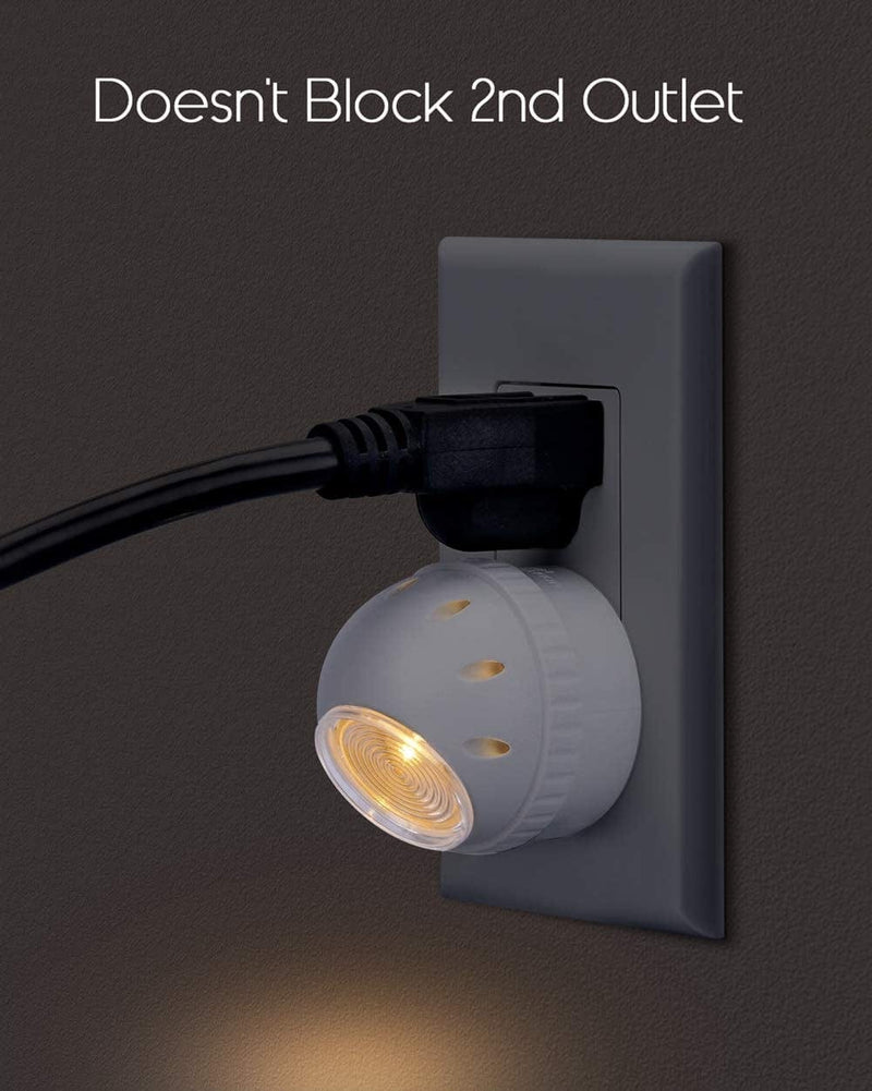 Emotionlite Plug-In Night Lights, Warm White LED Nightlight, 360° Rotation, Dusk to Dawn Sensor, Kids, Adult, Bedroom, Hallway, Bathroom,Kitchen, Stairways, Corridor, UL Listed, 6 Pack