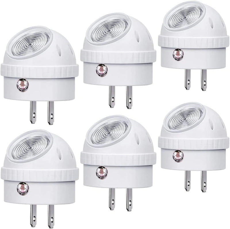 Emotionlite Plug-In Night Lights, Warm White LED Nightlight, 360° Rotation, Dusk to Dawn Sensor, Kids, Adult, Bedroom, Hallway, Bathroom,Kitchen, Stairways, Corridor, UL Listed, 6 Pack
