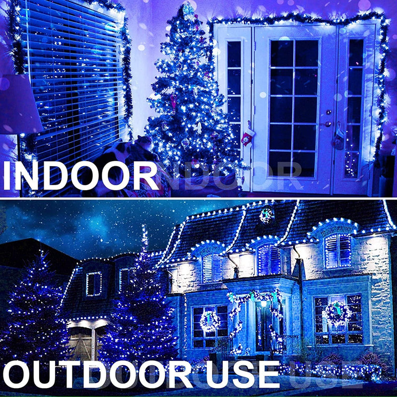 Encobon Blue Christmas Lights, 33Ft 100 LED String Lights, 120V UL Certified Xmas Tree Lights for Christmas, Patio, Home, Party, Holiday, Garden, Indoor and Outdoor Decoration Home & Garden > Lighting > Light Ropes & Strings Encobon   