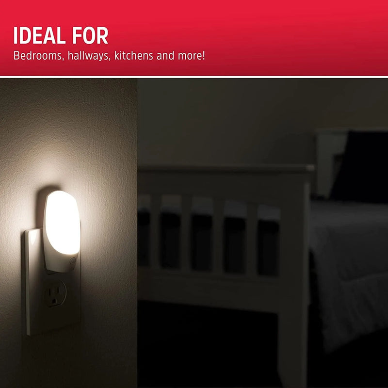 Energizer LED Night Light, Manual On/Off Switch, Plug-In, Ul-Certified, Energy Efficient, Ideal for Bedroom, Bathroom, Nursery, Kitchen, Hallway, White, 62469, 4 Pack Home & Garden > Lighting > Night Lights & Ambient Lighting Energizer   