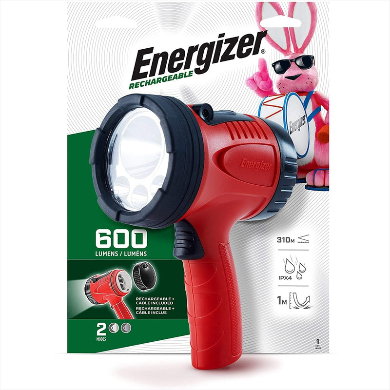 Energizer LED Portable Spotlight, Rechargeable Spotlight Flashlight for Tough Work Environments and DIY Projects, Flash Light with Micro-Usb Cable Included, Pack of 1, Red Home & Garden > Lighting > Flood & Spot Lights Energizer   