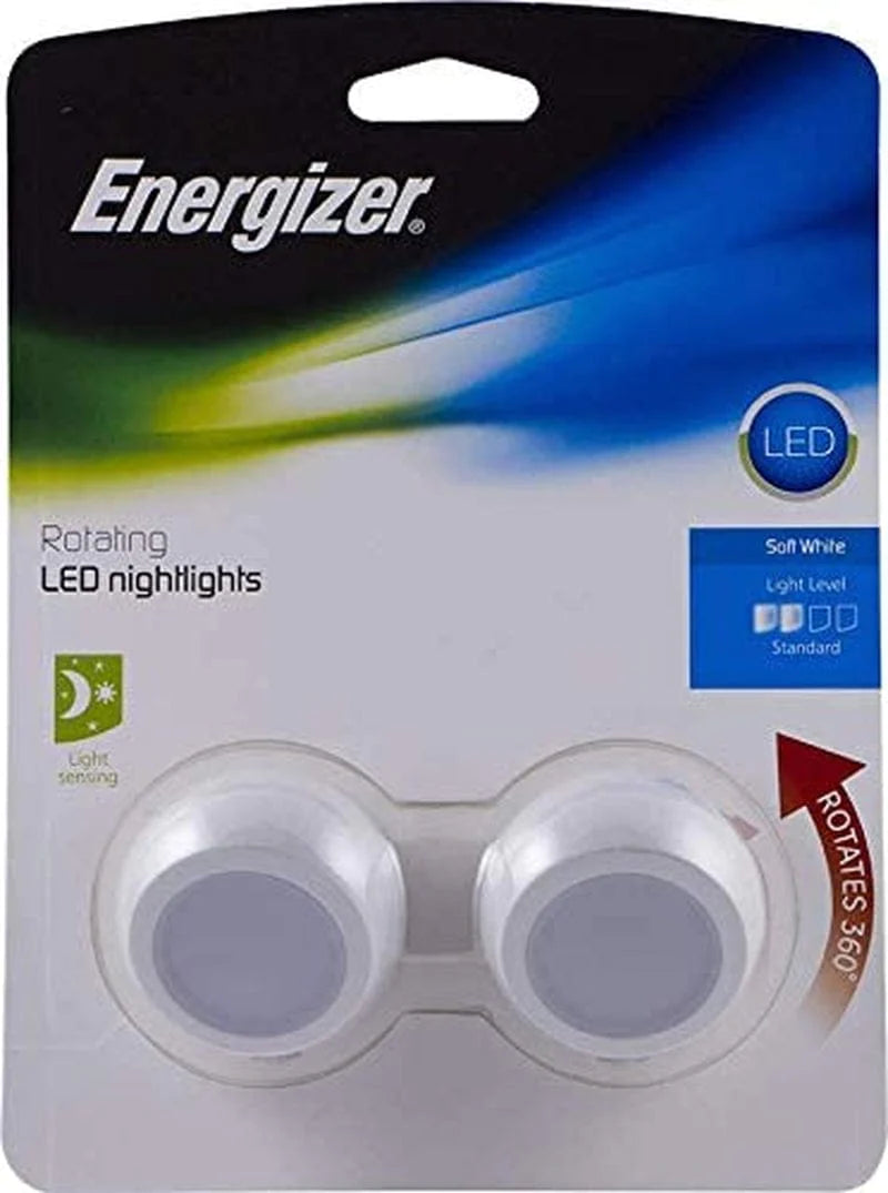 Energizer Rotating LED Night Light, Plug-In, 360° Rotation, Dusk-To-Dawn Sensor, Home Décor, Ideal for Bedroom, Bathroom, Nursery, Hallway, Kitchen, Staircase, 40293 Home & Garden > Lighting > Night Lights & Ambient Lighting Energizer   