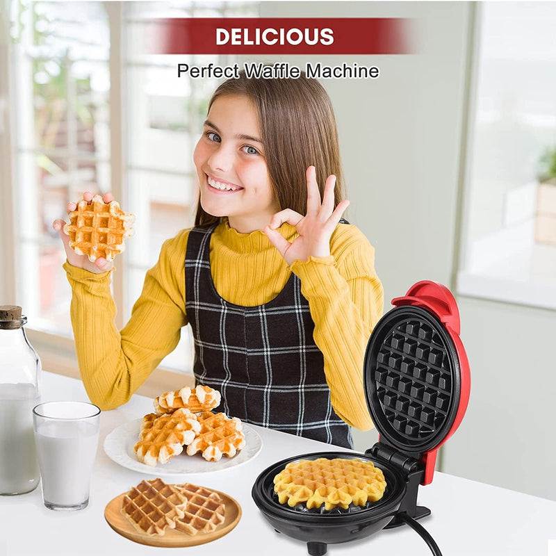 ERYUE Waffle Irons Mini Grill Machine Electirc round Griddle Sandwich Eggs Multifunctional Heating Panini Bread Poratble