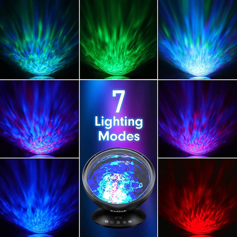 Estink Ocean Wave Projector, Lullaby Night 7 Relax Light Show Projection, Music Player, Auto-Off Timer for Nap-Time for Baby Nursery, Adults and Kids Bedroom, Living Room, Black Home & Garden > Pool & Spa > Pool & Spa Accessories Estink   