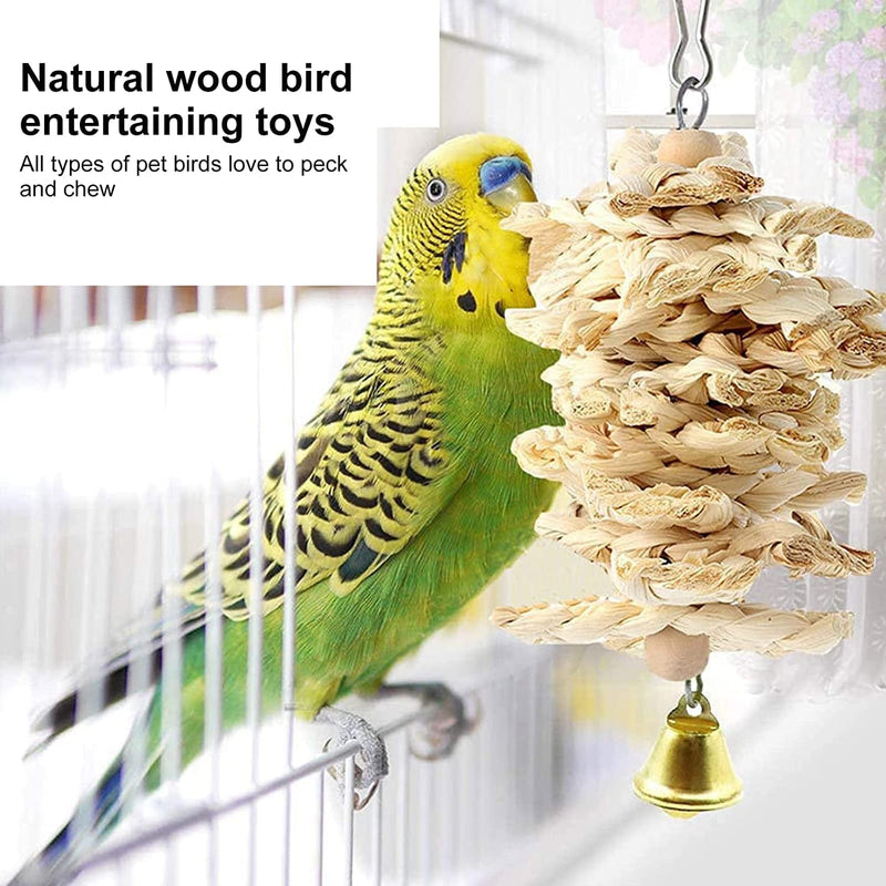 Eurobuy Parrots Chewing Toy Set Natural Wood Hanging Hammock Bird Cage Swing Toys Bird Cage Accessories for Parakeets Cockatiels Animals & Pet Supplies > Pet Supplies > Bird Supplies > Bird Cages & Stands Eurobuy   