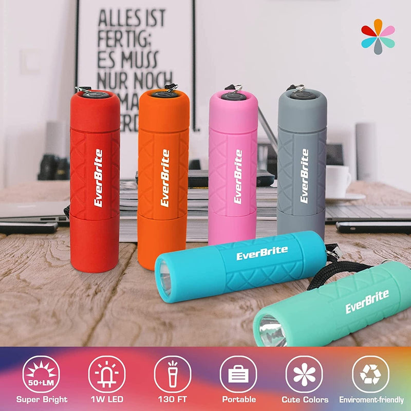 Everbrite 6-Pack Mini Flashlight Set, Small Multicolor Flashlights with Lanyard, 1W Led for Camping, Hiking, Emergencies, 18 AAA Batteries Included, Gift for Christmas Birthday Anniversary Hardware > Tools > Flashlights & Headlamps > Flashlights HANGZHOU GREATSTAR INDUSTRIAL CO.,LTD   