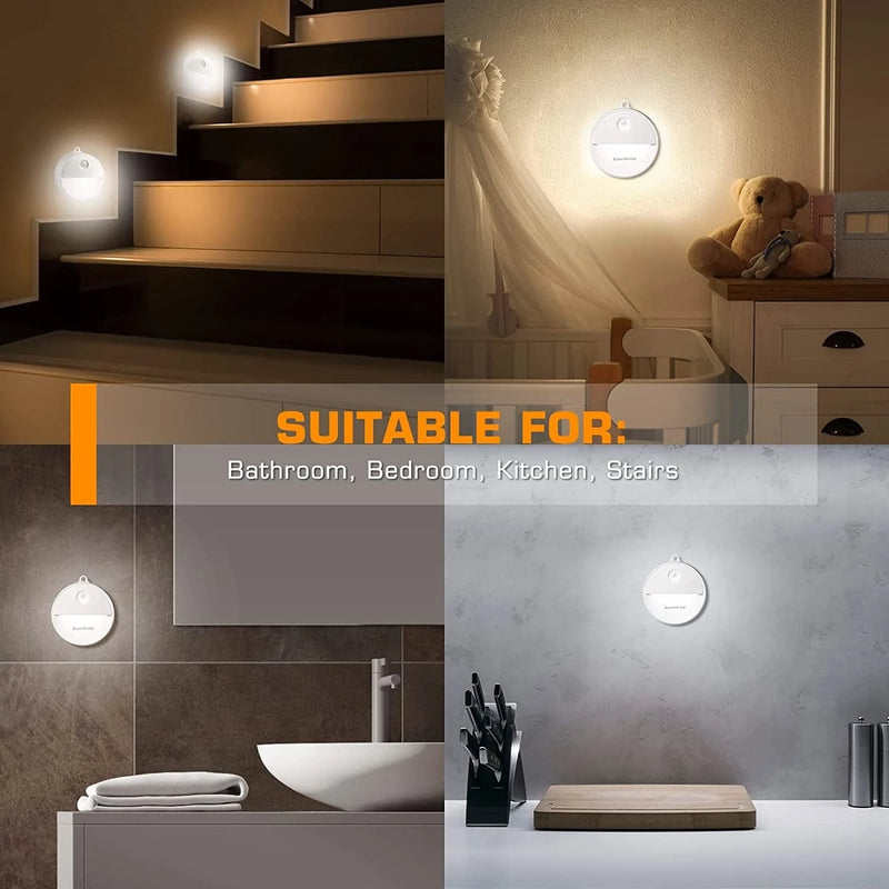 Everbrite LED Motion Sensor Night Light, Automated on & Off, Cool White Motion Activated LED Night Light for Kitchen, Bathroom, Stairs, Bedroom - with 18 AAA Batteries, 6-Pack Home & Garden > Lighting > Night Lights & Ambient Lighting EverBrite   