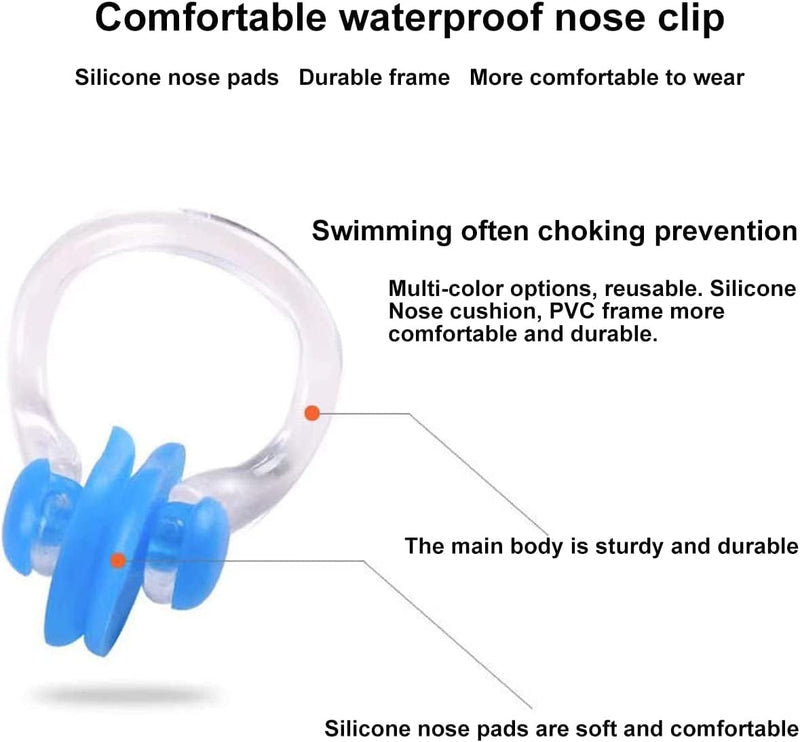 Ewanda Store 5 Pairs Silicone Swimmers Ear Plugs,With Nose Clips,Soft Silicone Swim Ear Plugs Reusable for Swimming or Sleeping,Available in 6 Colors Sporting Goods > Outdoor Recreation > Boating & Water Sports > Swimming Ewanda store   
