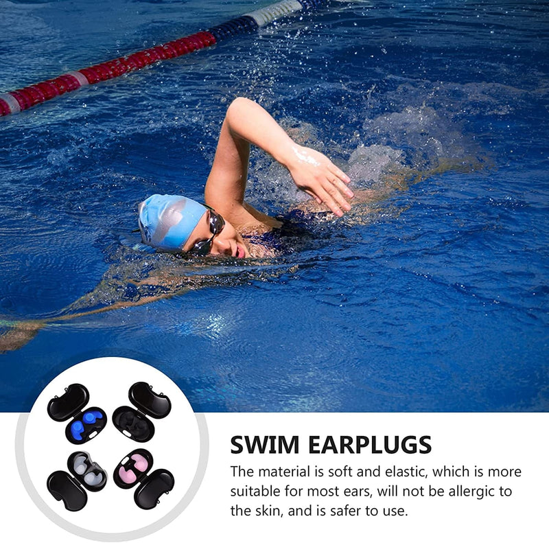 EXCEART 4 Pairs Swimming Ear Plugs Waterproof Reusable Silicone Ear Plugs for Swimming Snorkeling Showering Surfing and Bathing Working Concert Sporting Goods > Outdoor Recreation > Boating & Water Sports > Swimming EXCEART   