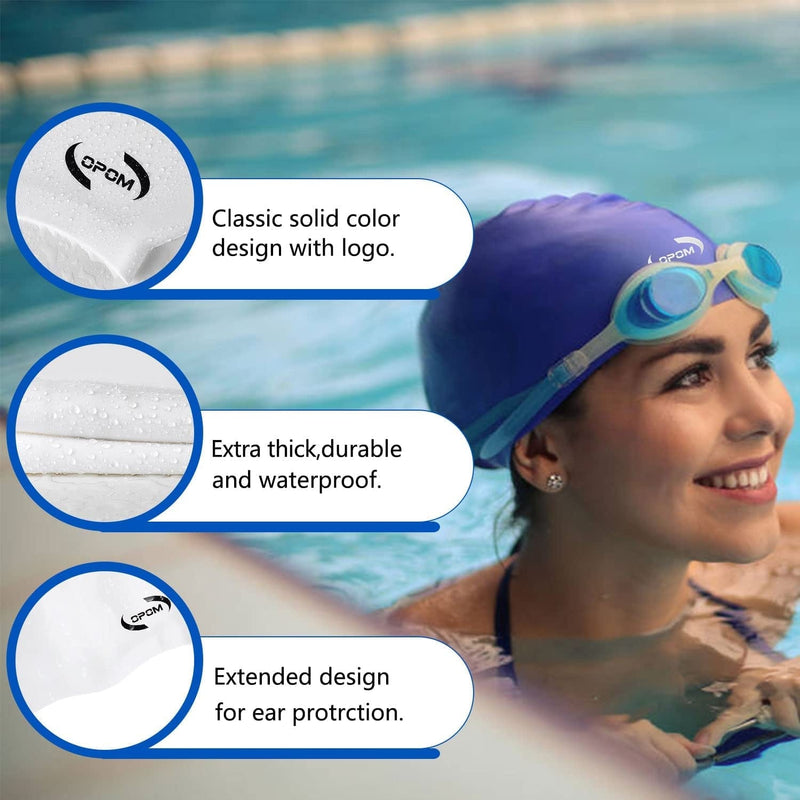 Extra Large Swimming Cap for Women Long Hair Girls Men and Adult Waterproof Silicone Cover Ear Bath Pool Shower Swimming Caps Special Design Swim Cap for Long Thick Curly Hair&Dreadlocks Weaves Braids Sporting Goods > Outdoor Recreation > Boating & Water Sports > Swimming > Swim Caps OPOM   