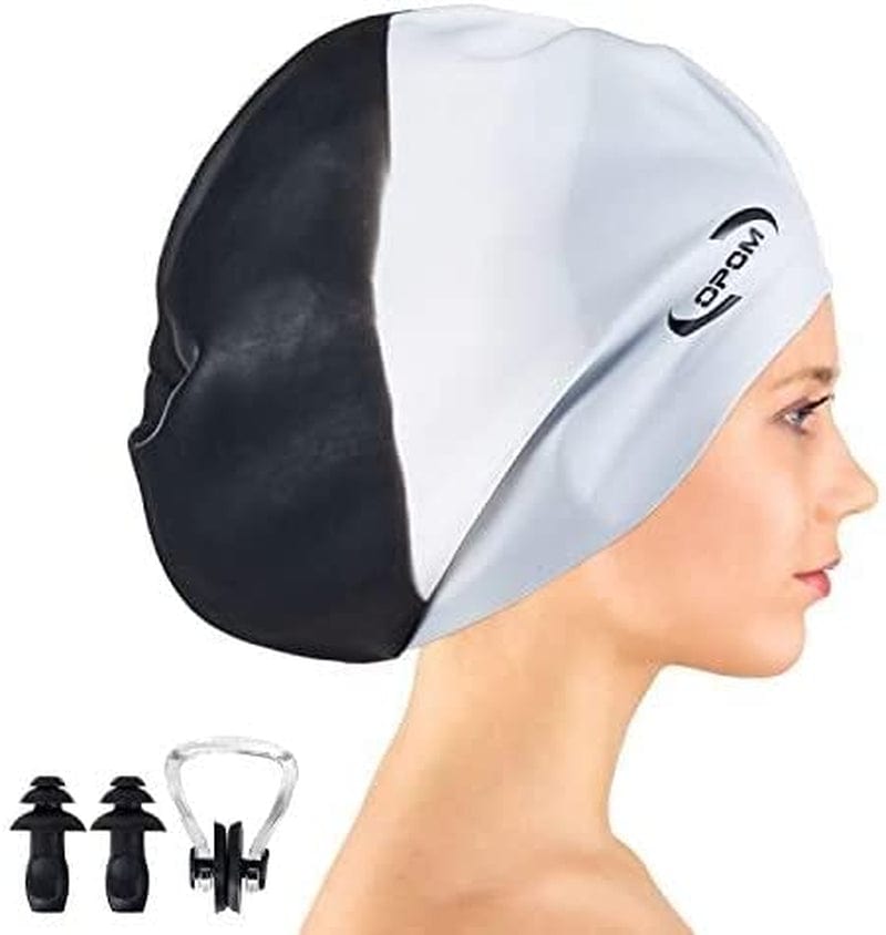 Extra Large Swimming Cap for Women Long Hair Girls Men and Adult Waterproof Silicone Cover Ear Bath Pool Shower Swimming Caps Special Design Swim Cap for Long Thick Curly Hair&Dreadlocks Weaves Braids Sporting Goods > Outdoor Recreation > Boating & Water Sports > Swimming > Swim Caps OPOM Multicoloured2  