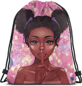 EZYES African American Women Drawstring Backpack Bag Black Girl Sport Gym Bag Water Resistant for Gym Shopping Sport Yoga Home & Garden > Household Supplies > Storage & Organization EZYES Girl11  