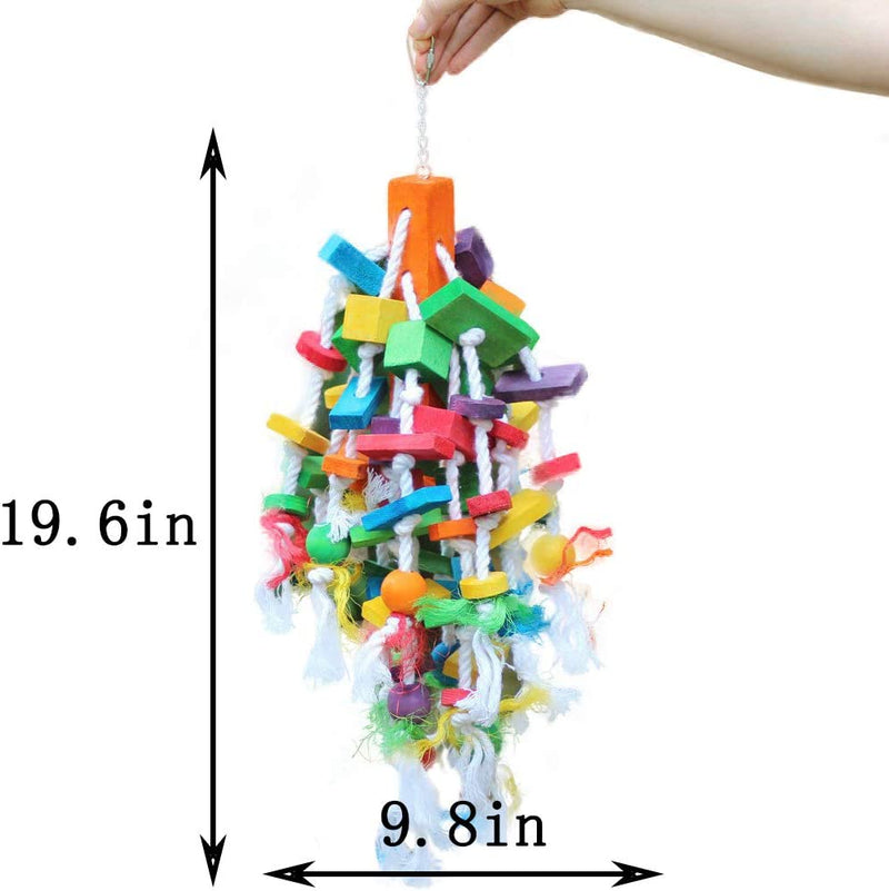 Hamiledyi Bird Chewing Toys Parrot Chew Knot Toy Multicolored Natural Wooden Blocks Hanging Foraging Toy Birds Tearing Toys for African Greys Parakeets Budgerigars Lovebirds Animals & Pet Supplies > Pet Supplies > Bird Supplies > Bird Toys Hamiledyi   