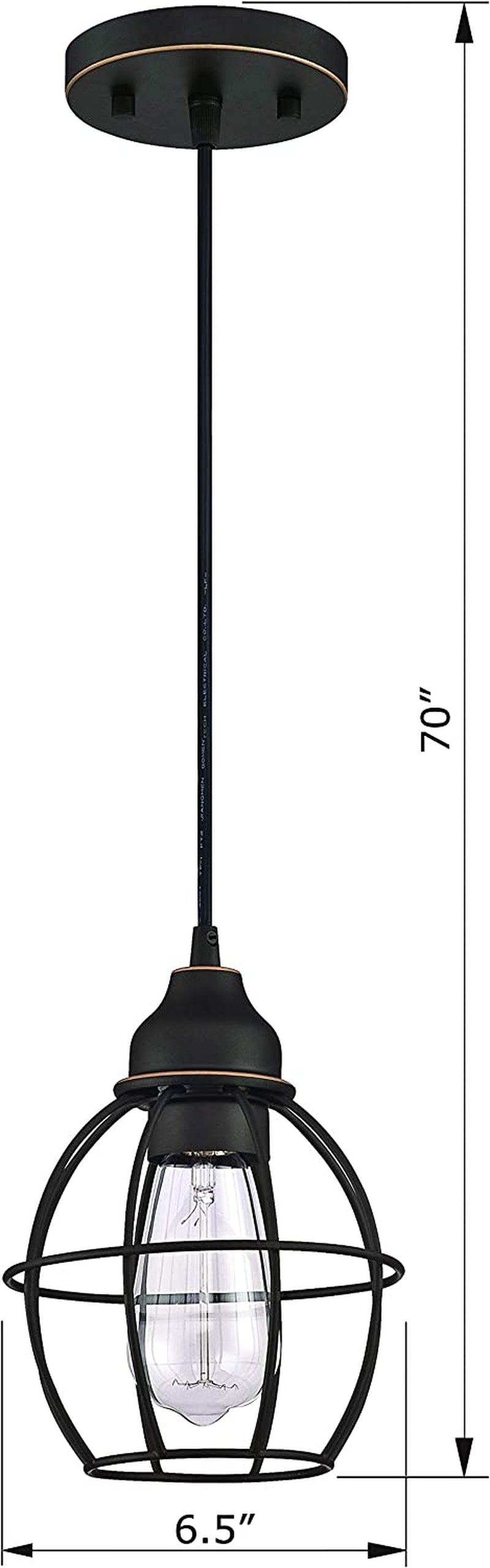 WISBEAM Pendant Lighting Fixture with Oil Rubbed Bronze Finish, Hanging Ceiling Lights with E26 Medium Base Max. 60 Watts, Bulbs Not Included, 2-Pack Home & Garden > Lighting > Lighting Fixtures WISBEAM   