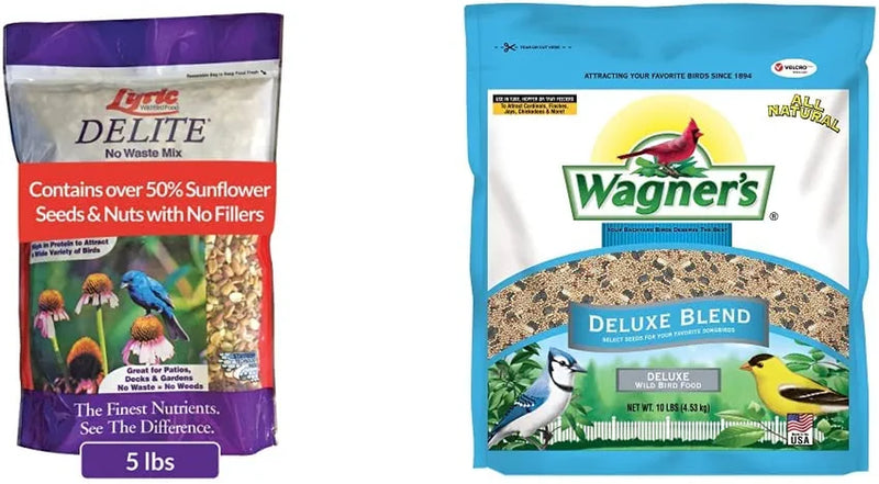 Lyric Delite Wild Bird Seed, No Waste Bird Food Mix with Shell-Free Nuts and Seeds, 5 Lb. Bag Animals & Pet Supplies > Pet Supplies > Bird Supplies > Bird Food Lebanon Seaboard Corporation Mix + Deluxe Wild Bird Food 5 lb. 