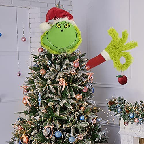 Grinch Christmas Tree Decoration, 3PCS Green Monster Decor Set, 23Inch Grinch Head Arms and Legs Plush Toys for Home Indoors Xmas Tree Oranment Home Home & Garden > Decor > Seasonal & Holiday Decorations& Garden > Decor > Seasonal & Holiday Decorations ULTHOOL 16in Head  