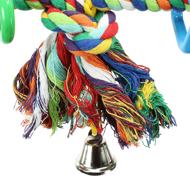 Bonka Bird Toys 1035 Medium Rope Triangle Colorful Cotton Chew Climb Parrot Parrotlet Budgie Finch Animals & Pet Supplies > Pet Supplies > Bird Supplies > Bird Toys Bonka Bird Toys   
