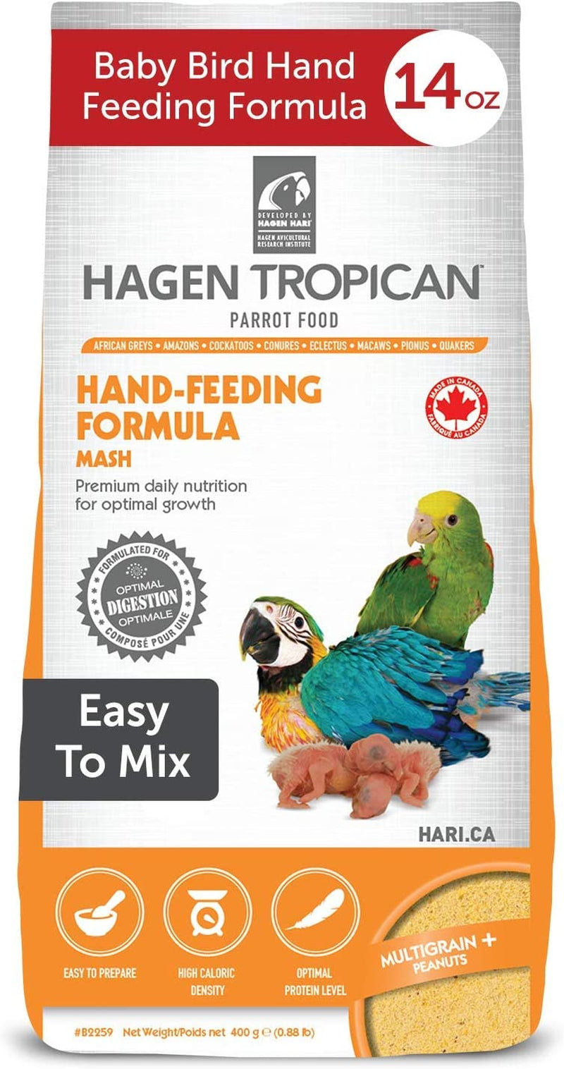 Hari Tropican Bird Food, Hagen Parrot Food Hand Feeding Formula, Easy to Mix, 14 Oz Bag Animals & Pet Supplies > Pet Supplies > Bird Supplies > Bird Food Hari 14 oz  