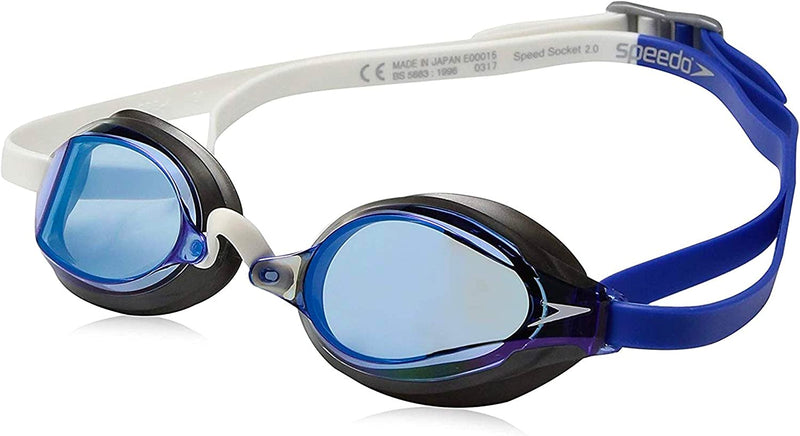 Speedo Unisex-Adult Swim Goggles Speed Socket 2.0 Sporting Goods > Outdoor Recreation > Boating & Water Sports > Swimming > Swim Goggles & Masks Speedo Dazzling Blue Mirrored  