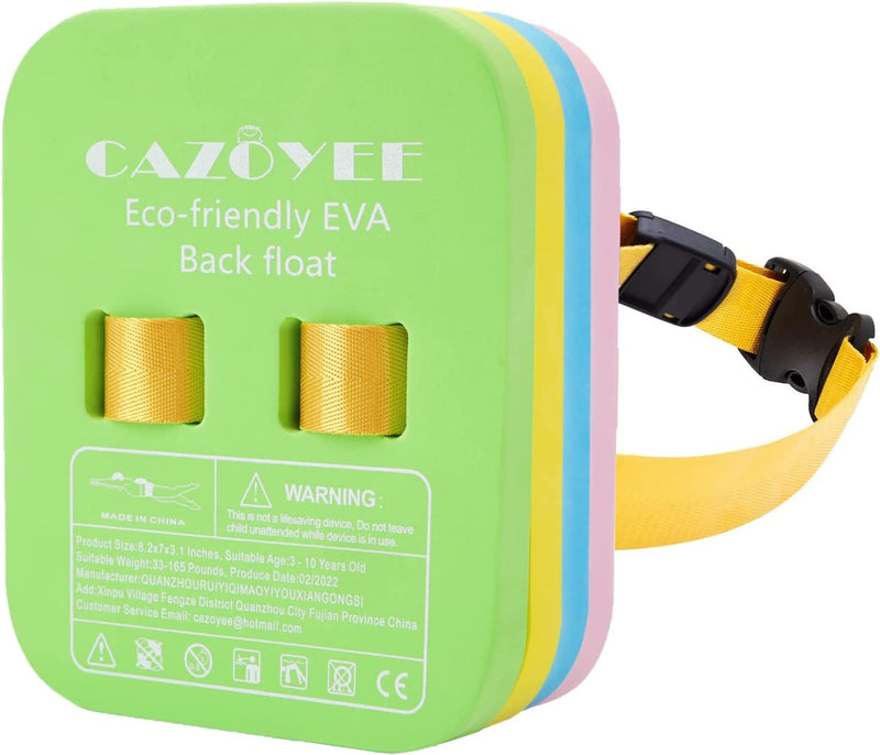 Kids Back Float, Thicken Safety Swim Floaties with Secure Buckle, Adjustable 4 Split Layers Swim Bubble Belts, Colorful Swim Foam for Swimming Beginners Swim Trainer Swim Lessons Pool Equipment, 8.8" Sporting Goods > Outdoor Recreation > Boating & Water Sports > Swimming CAZOYEE   