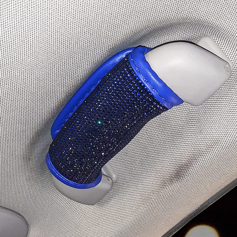 SPANICE 4Pcs Bling Bling Auto Safety Door Handle Cover, Luster Crystal Car Protective Handle Cover Diamond Car Decor Accessories for Women (Blue-4Pcs) Sporting Goods > Outdoor Recreation > Winter Sports & Activities SPANICE Blue-4Pcs  