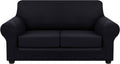 Hyha 3 Pieces Stretch Loveseat Slipcovers - Soft Couch Covers for 2 Cushion Couch, Washable Furniture Protector, Sofa Cover for Living Room with Elastic Bottom for Pets (Loveseat, Gray) Home & Garden > Decor > Chair & Sofa Cushions hyha Black Medium 