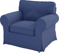 Custom Slipcover Replacement Cotton Ektorp Loveseat Cover Replacement Is Made Compatible for IKEA Ektorp Loveseat Sofa Slipcover(Coffee Loveseat) Home & Garden > Decor > Chair & Sofa Cushions Custom Slipcover Replacement Deep Blue Chair  