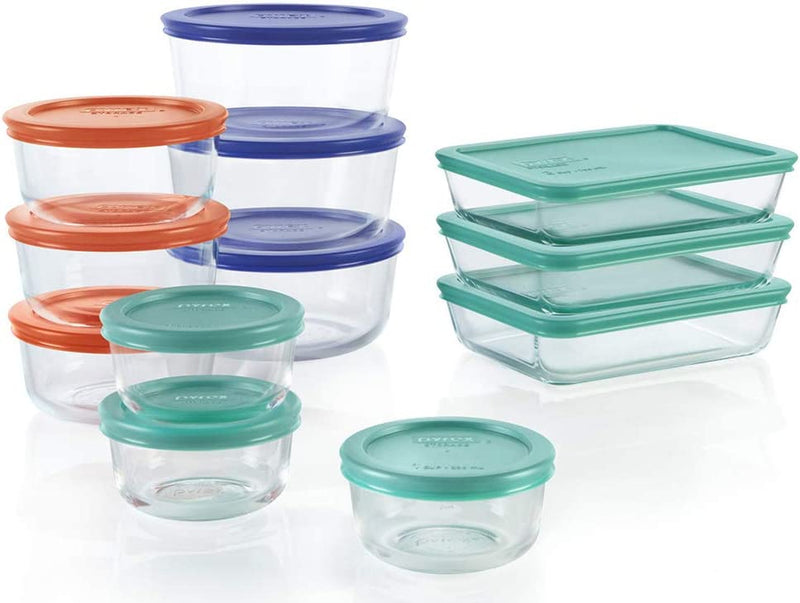 Pyrex Simply Store 10-Pc Glass Food Storage Container Set with Lid, 6-Cup, 3-Cup, 4-Cup & 2-Cup round & Rectangular Meal Prep Containers with Lid, Bpa-Free Lid, Dishwasher, Microwave and Freezer Safe Home & Garden > Household Supplies > Storage & Organization Pyrex Multi-Colored 24 PC Set 