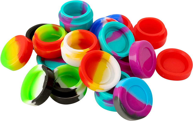 Silicone 50PCS 5ML Non-Stick Wax Containers Multi Use Storage Jars Oil Concentrate Bottles Assorted Colors