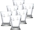 Napoleon Bee Tumblers Set of 6 - 9 Oz - Clear Glass Tumbler W/ the French Bee Embossed Design - Fine French Glassware, Drinking Glasses, Heavy Water Glasses, Dishwasher Safe Juice Glasses Home & Garden > Kitchen & Dining > Tableware > Drinkware La Rochere Clear 6 Piece Set 
