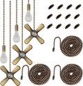 6 Combo Ceiling Fan Pull Chain Set ELFCAB Including Diameter 3Mm Beaded Ball Fan Pull Chain Pendant Extra 12Pcs Pull Loop Connectors 3Pcs 36Inches Extension Chains(Matte Black) Sporting Goods > Outdoor Recreation > Fishing > Fishing Rods ELFCAB Bronze  