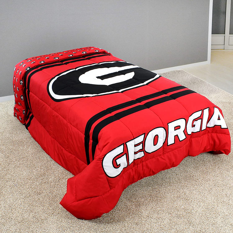 College Covers Everything Comfy Georgia Bulldogs Reversible Big Logo Soft and Colorful Comforter, Twin Home & Garden > Linens & Bedding > Bedding > Quilts & Comforters College Covers Georgia Bulldogs Queen 