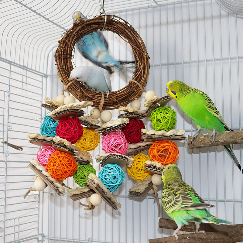 Kewkont Bird Parrot Toys, All Natural Corn-Skinned Parrot Chewing and Climbing Toys, Safe and Non-Toxic for Small Parrots, Budgies, Parakeets,Conures,Macaws, Lovebirds Animals & Pet Supplies > Pet Supplies > Bird Supplies > Bird Toys Kewkont   