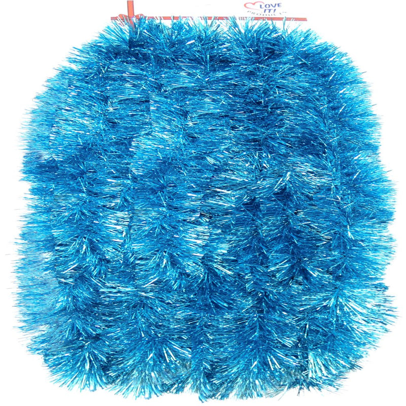 Festive, Holiday Tinsel Garland. 25 Ft. Super Ultra Lush, Extra Thick Multi-Layer Foil Tinsel: Fetival, Christmas, Valentine'S Day, Birthday, Celebration, Party, Special Event. Color: Light Blue Home & Garden > Decor > Seasonal & Holiday Decorations Love It Products   