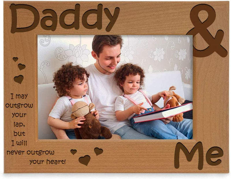 KATE POSH - Daddy & Me - I May Outgrow Your Lap, but I Will Never Outgrow Your Heart - Picture Frame (5X7 - Vertical) Home & Garden > Decor > Picture Frames KATE POSH 5x7-Horizontal  