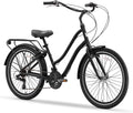 Sixthreezero Hybrid-Bicycles Evryjourney Men'S Hybrid Cruiser Bicycle, 1/3/7/21 Speed Bicycles, 26" Wheels, Multiple Colors Sporting Goods > Outdoor Recreation > Cycling > Bicycles Experience Architects, LLC Matte Black Step-Through w/ Black Seat/Grips Evryjourney Men's 26"/ 3-speed