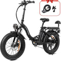 Fucare Folding Electric Bike FW11 750W Cruiser Electric Bicycle with 28Mph 15Ah Battery 20" 4.0 Fat Tire Ebike Shimano 7 Speed Electric Mountain Snow Commuter Road Foldable Ebikes for Adults Sporting Goods > Outdoor Recreation > Cycling > Bicycles Fucare Black  